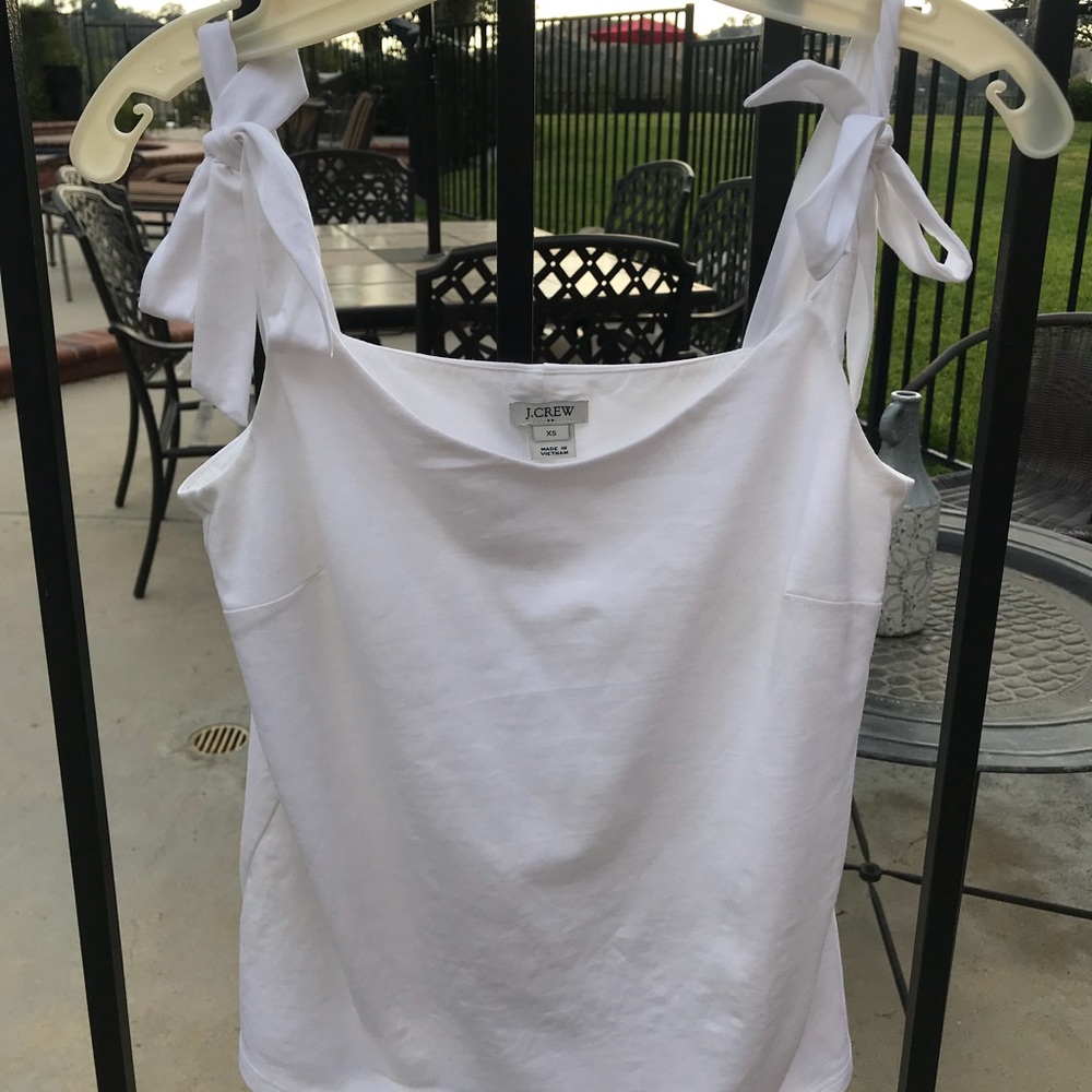 White Tie-Strap Tank